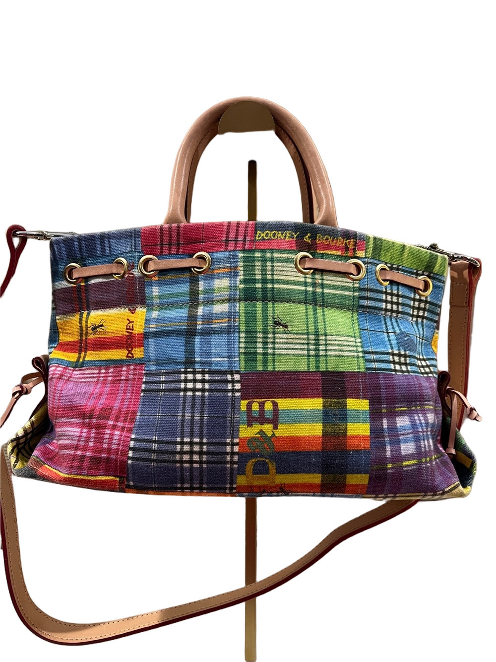 Dooney & Bourke Picnic Plaid Madras Tote in Patchwork - Picture 6 of 13